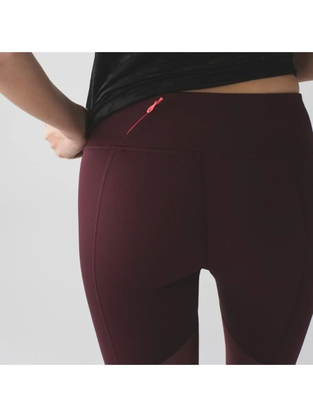 Lululemon All Meshed Up 7/8 Tight Bordeaux Drama / Flash Light